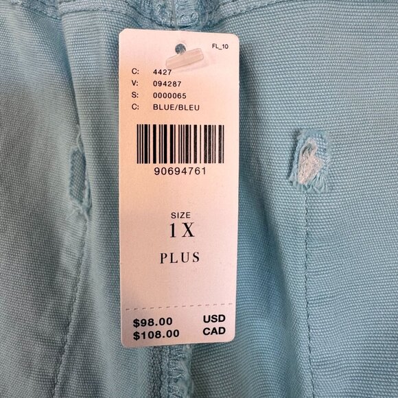 Anthropologie Pilcro Izzie Blue Relaxed Pull On Wide Leg Barrel Pants Size 1X - Picture 8 of 11